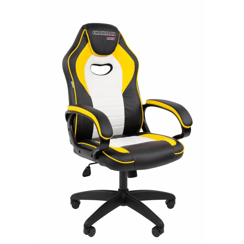 Офисное кресло Chairman Game 16 Россия экокожа черный/желтый/белый главное фото