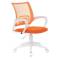 Кресло BRABIX Fly MG-396W, с подлокотниками, пластик белый, сетка, оранжевое, 532401, MG-396W_532401 главное фото в маленьком размере