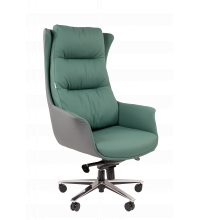 Кресло руководителя Chairman 523 Россия экокожа зеленый/серый